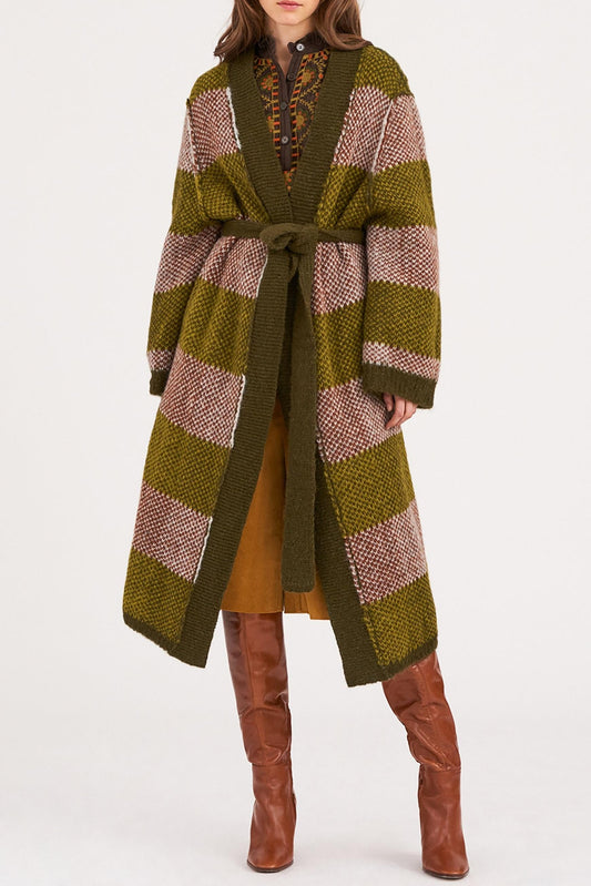 Arthur Alpaca Long Cardigan - Green