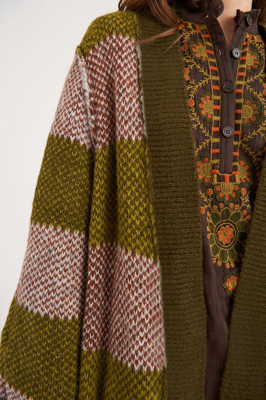 Arthur Alpaca Long Cardigan - Green