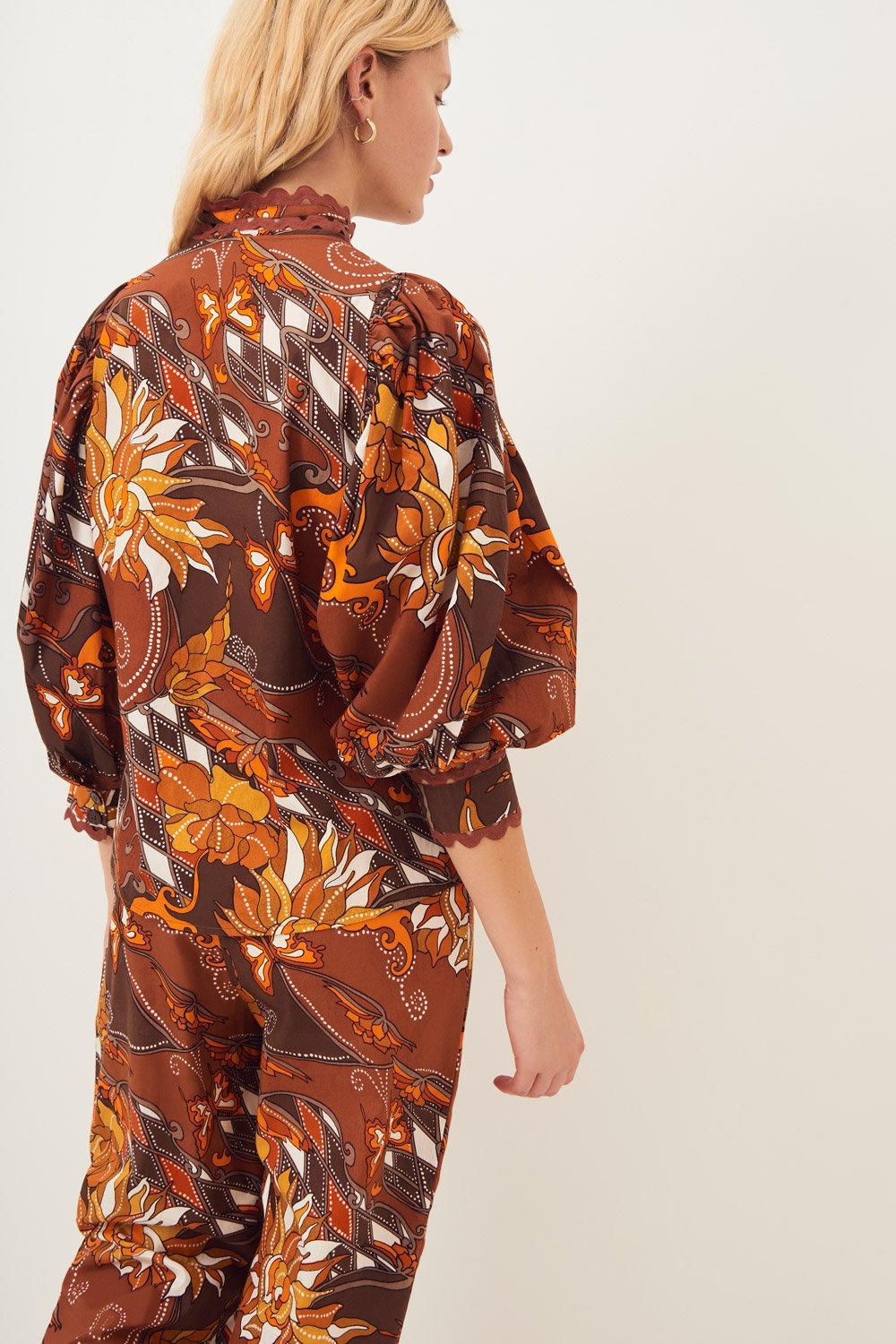 Ramba Puff-Sleeve Poplin Blouse