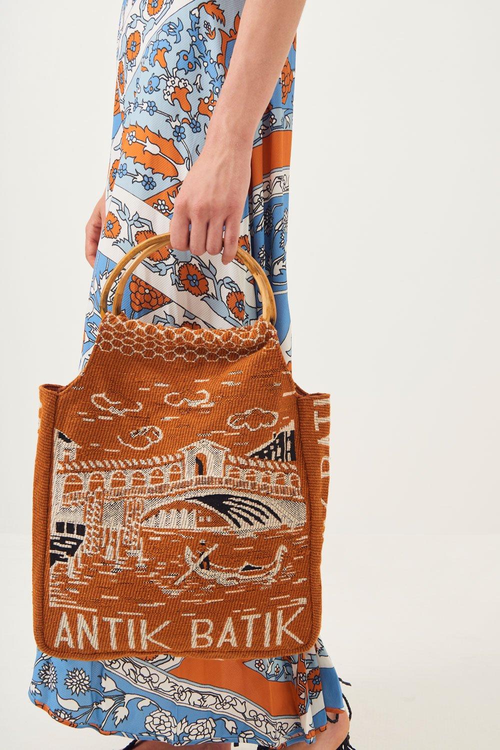 Venezia Woven Handbag - Orange