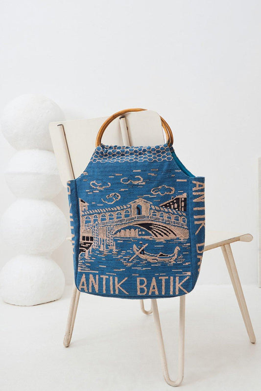 Venezia Woven Handbag - Blue