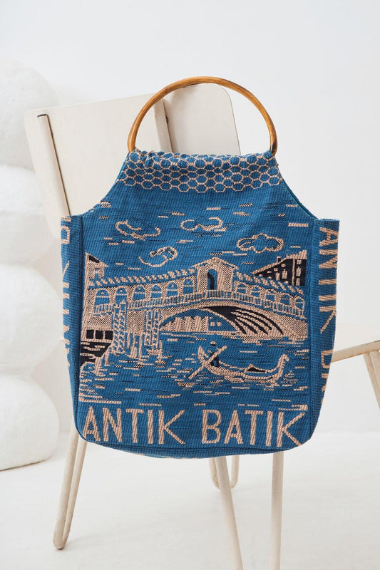 Venezia Woven Handbag - Blue