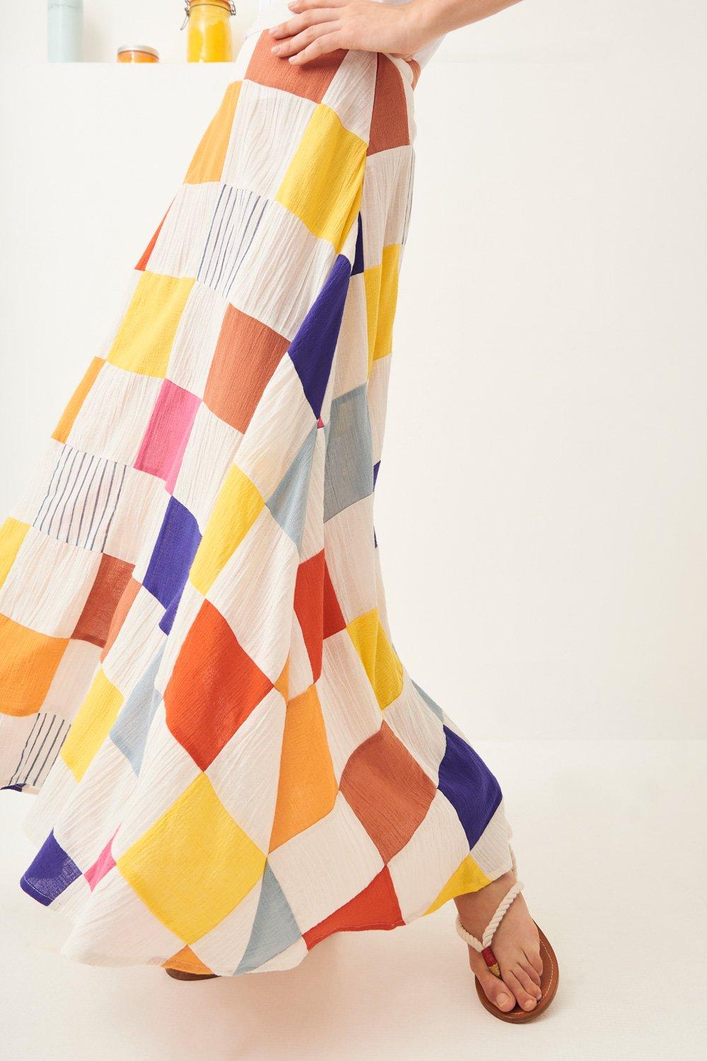 Vaza Flowing Patchwork Maxi Skirt