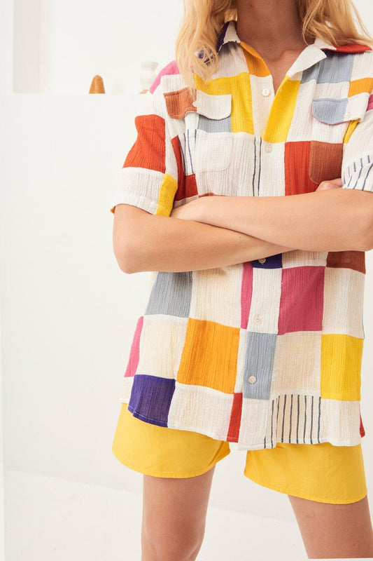 Vaza Oversized Patchwork Shirt
