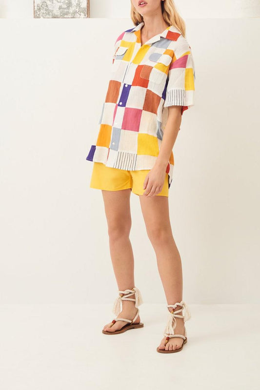 Vaza Oversized Patchwork Shirt