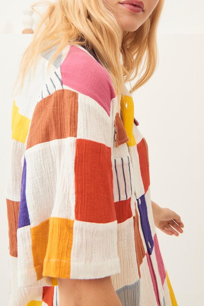 Vaza Oversized Patchwork Shirt