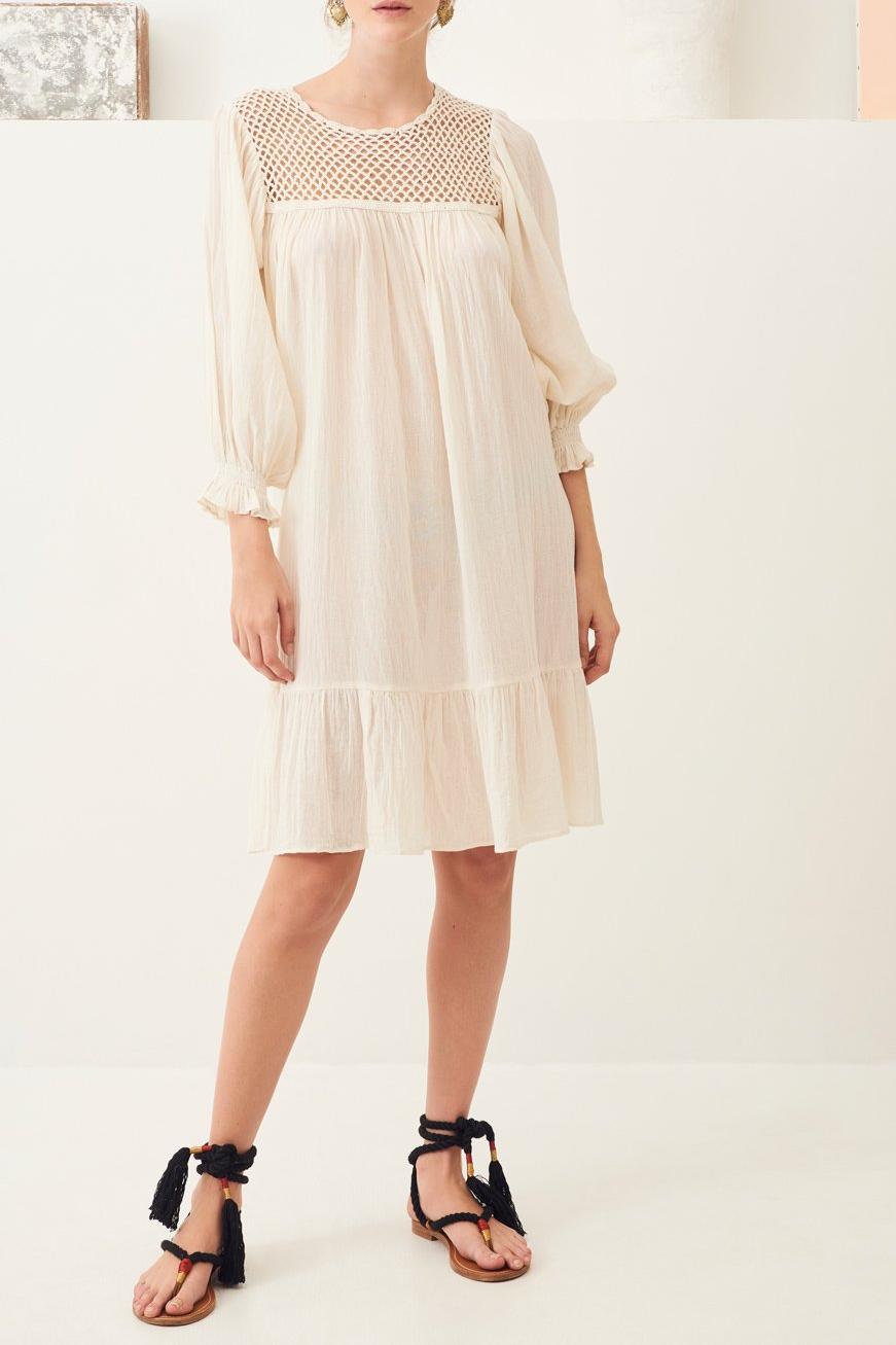 Usher Flowing Openwork Mini Dress