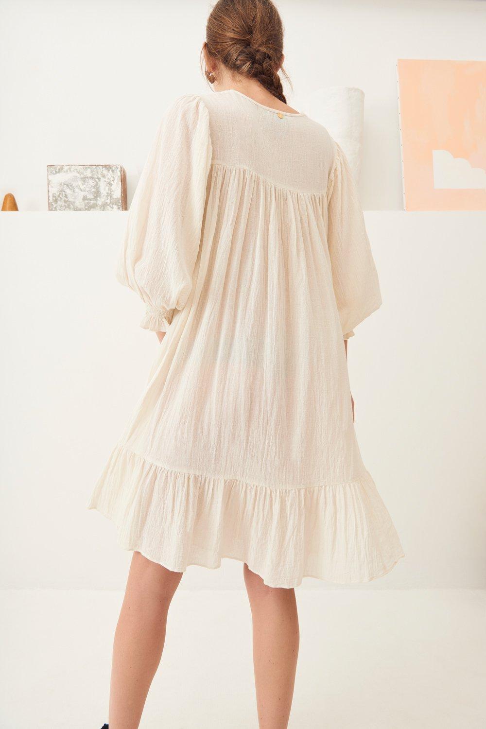 Usher Flowing Openwork Mini Dress