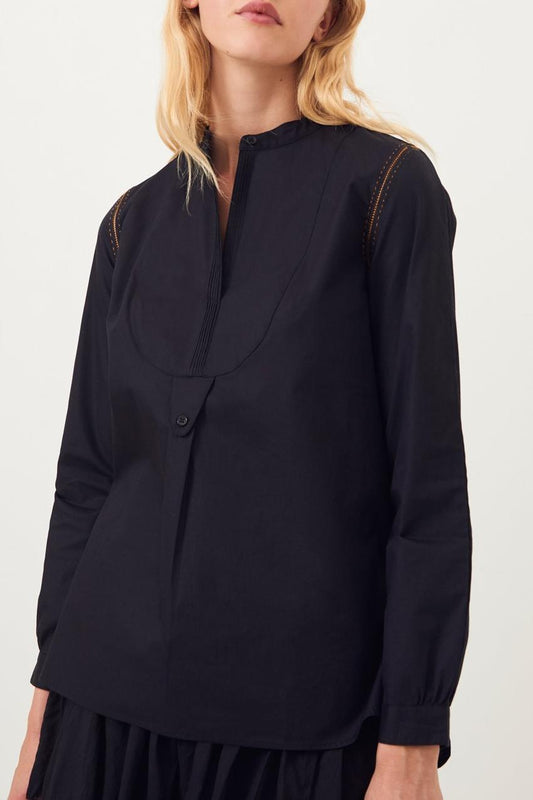 Tany Poplin Blouse - Black