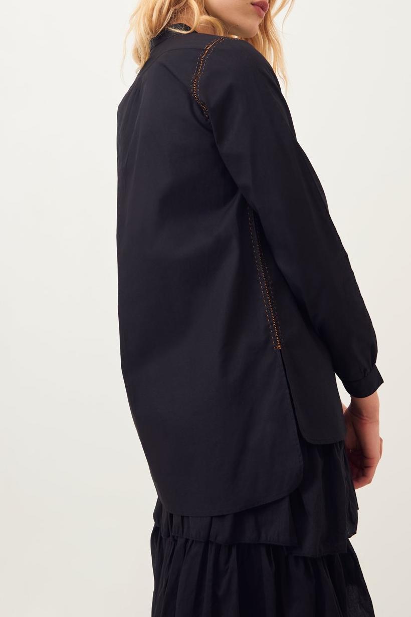 Tany Poplin Blouse - Black