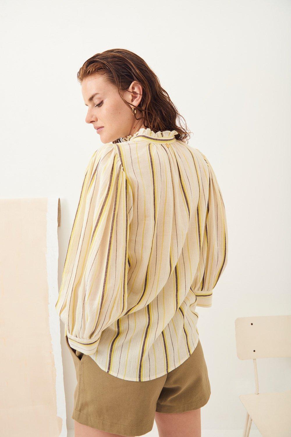 Ronan High-Waisted Cotton Shorts - Khaki