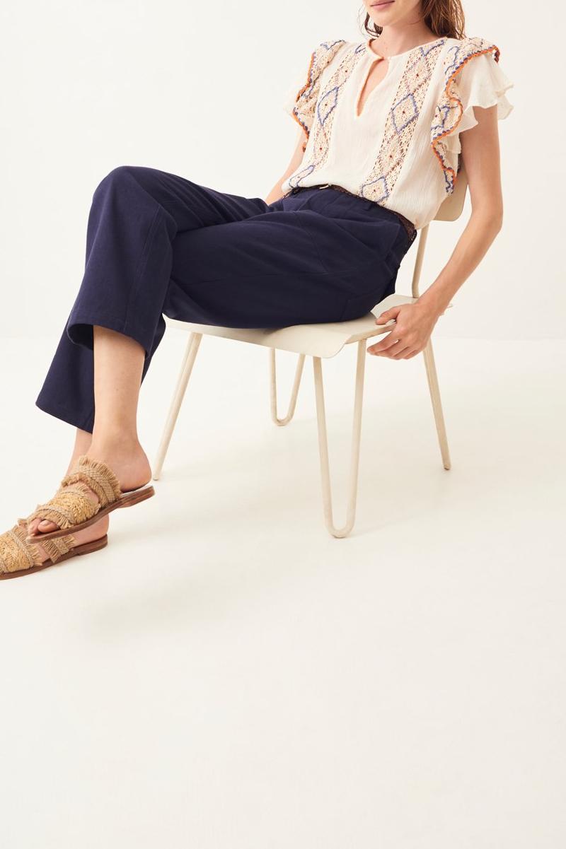 Ronan Cotton Chino Pants - Navy Blue