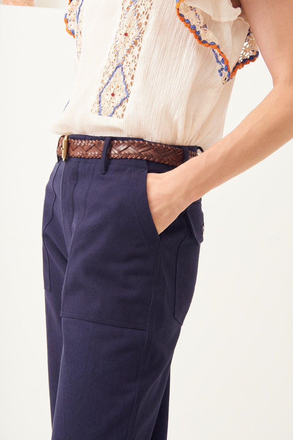 Ronan Cotton Chino Pants - Navy Blue