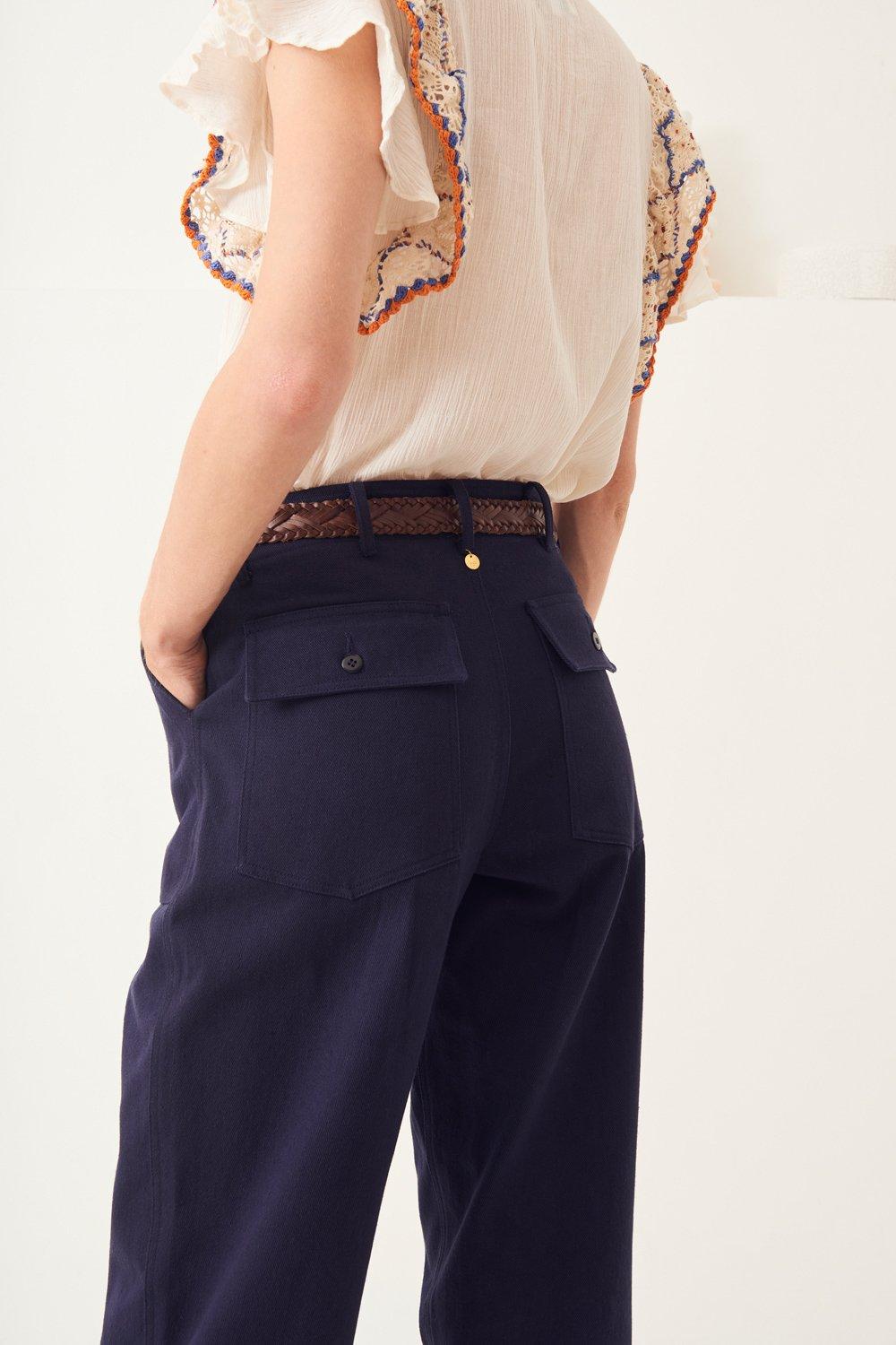 Ronan Cotton Chino Pants - Navy Blue