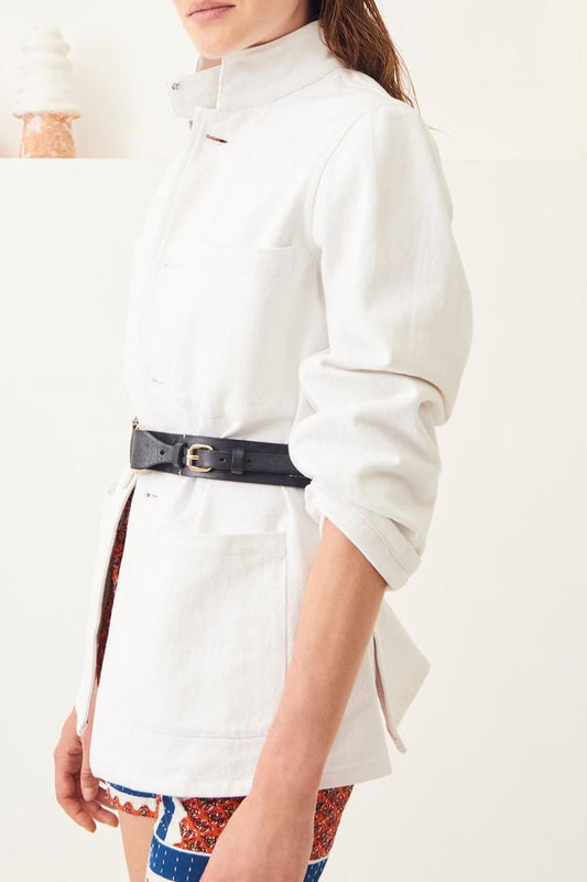 Ronan Military-Inspired Cotton Jacket - White