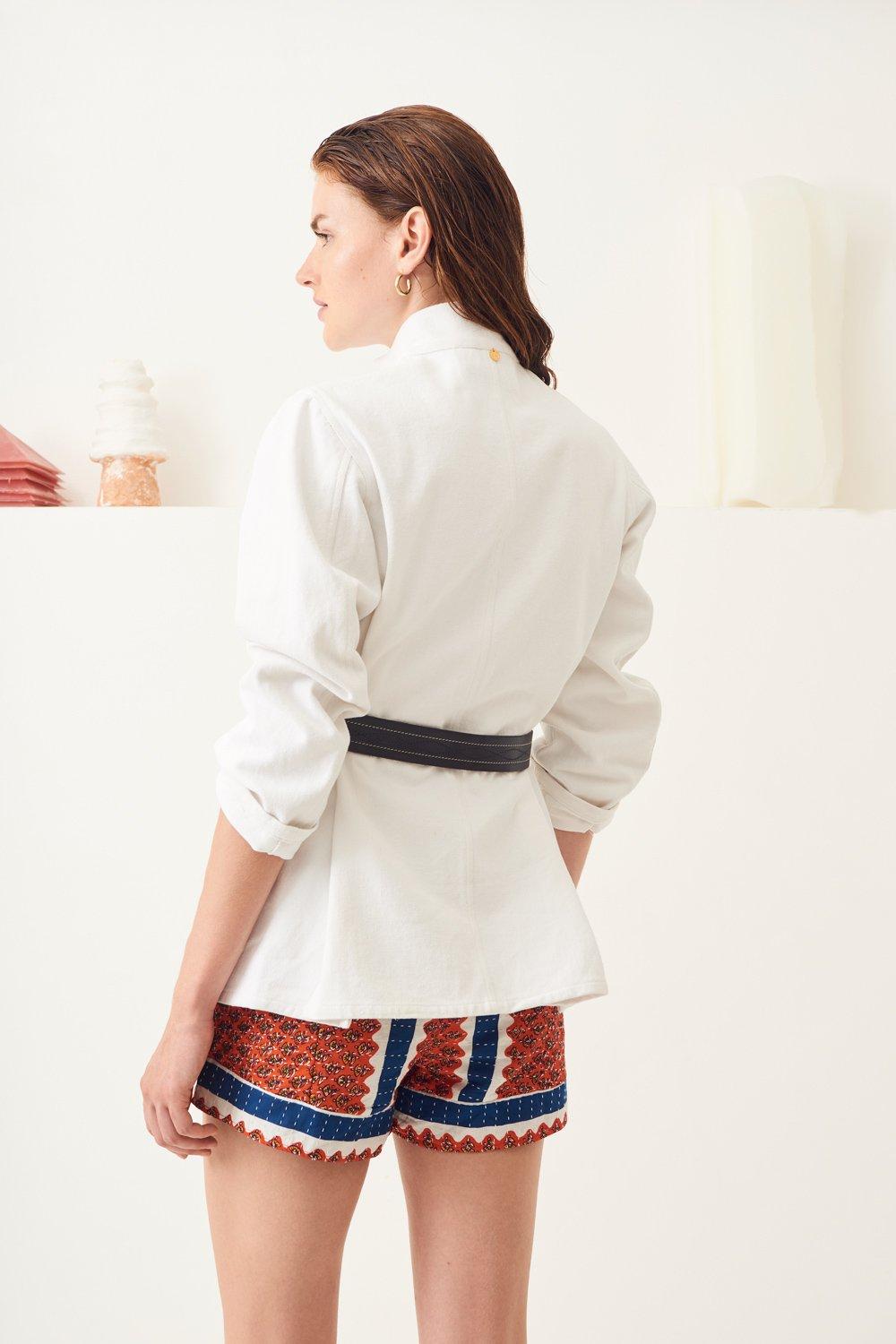 Chaqueta Ronan de algodón de inspiración militar - Blanca