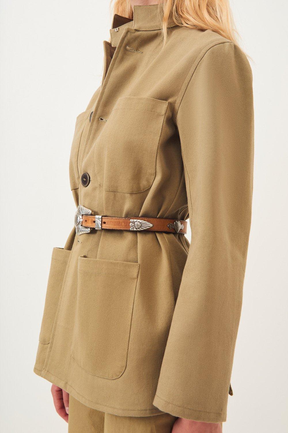 Ronan Military-Inspired Cotton Jacket - Khaki