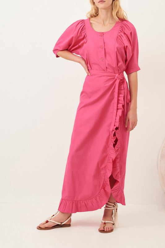 Popy Slitted Maxi Skirt - Pink