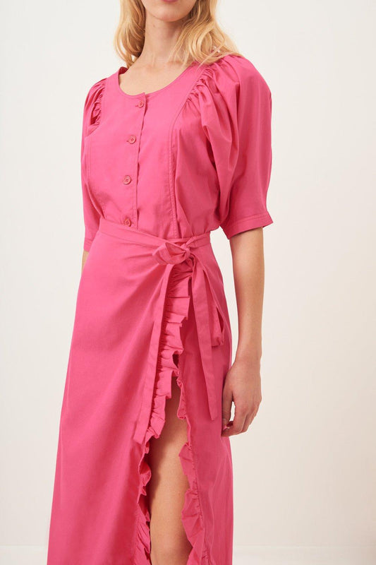 Popy Slitted Maxi Skirt - Pink