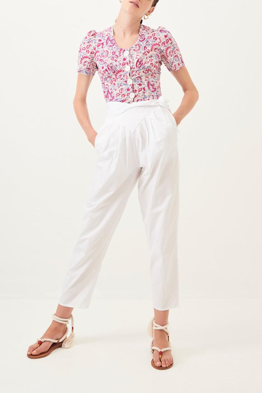 Popy Poplin Carrot Pants - White