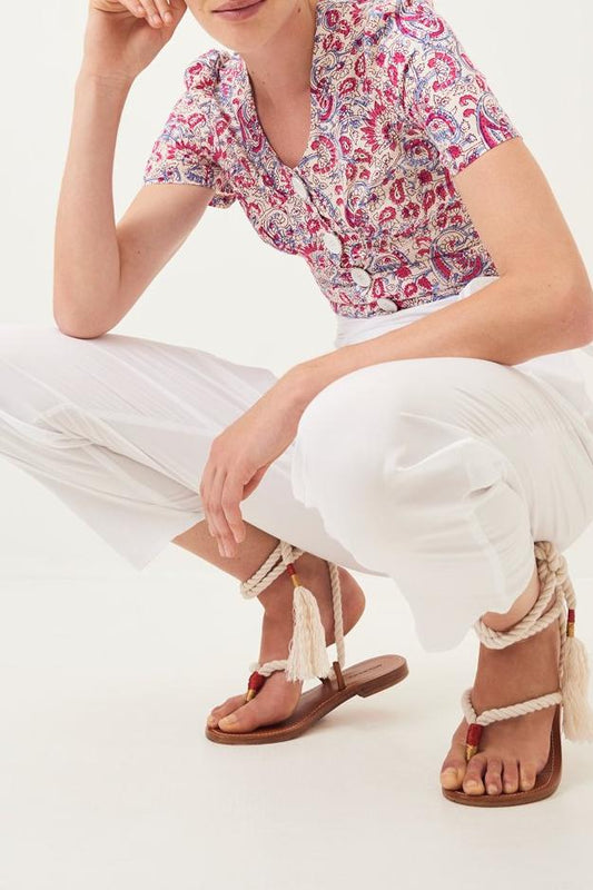 Popy Poplin Carrot Pants - White