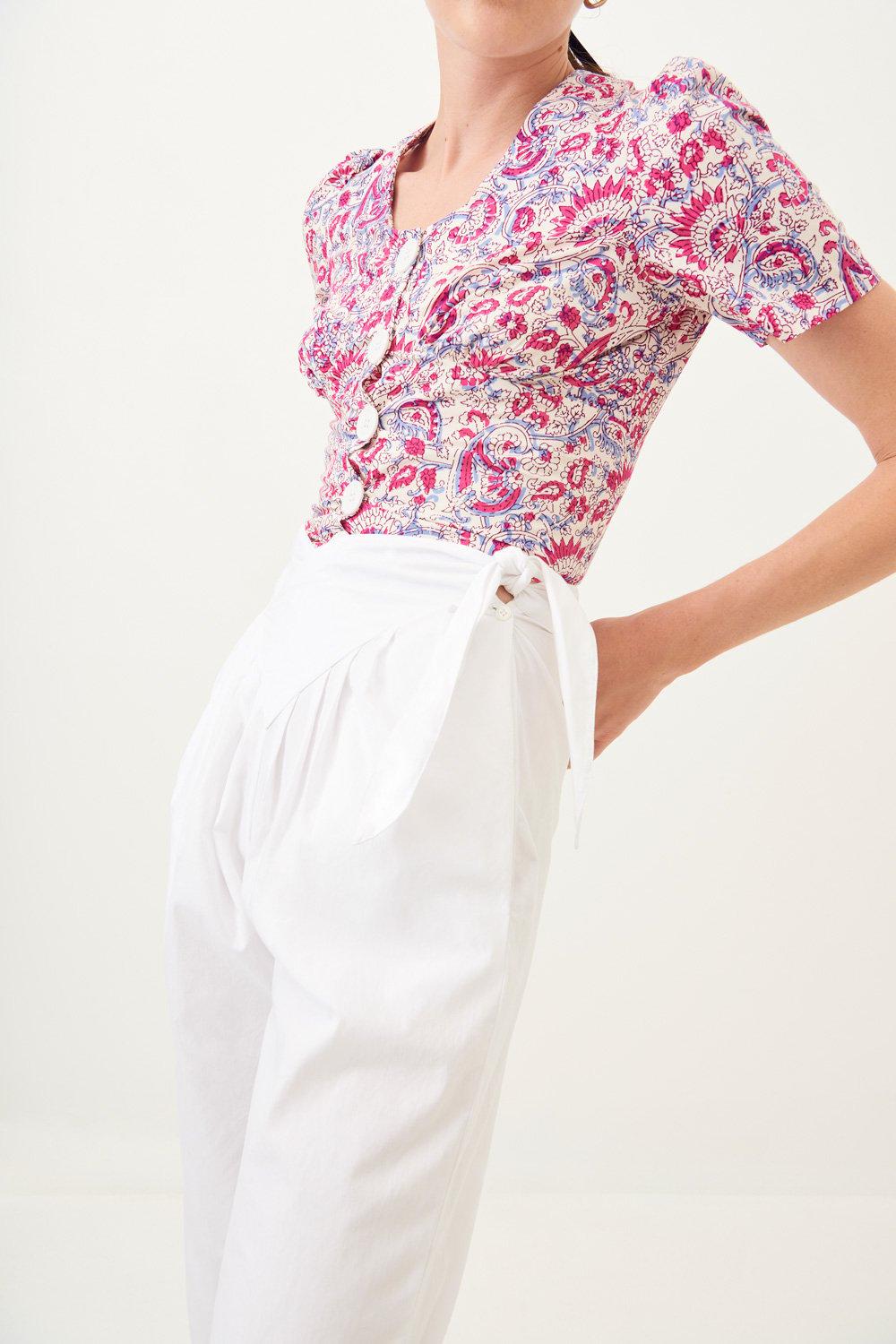 Popy Poplin Carrot Pants - White