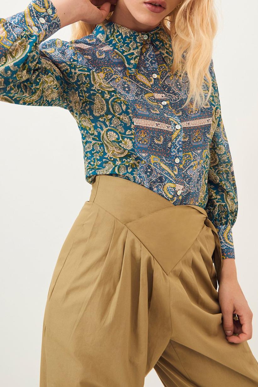 Popy Poplin Carrot Pants - Khaki