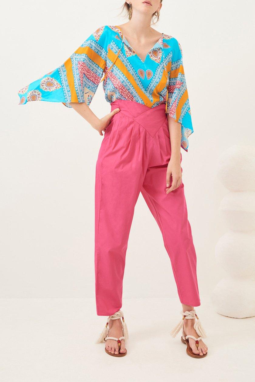 Popy Poplin Carrot Pants - Pink