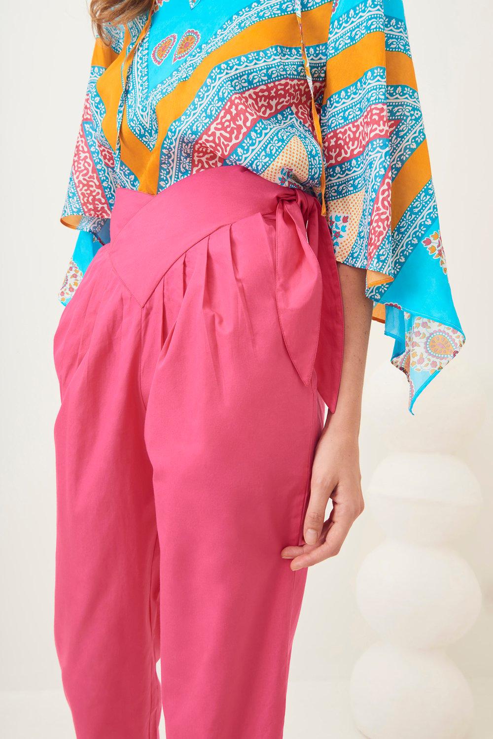 Popy Poplin Carrot Pants - Pink