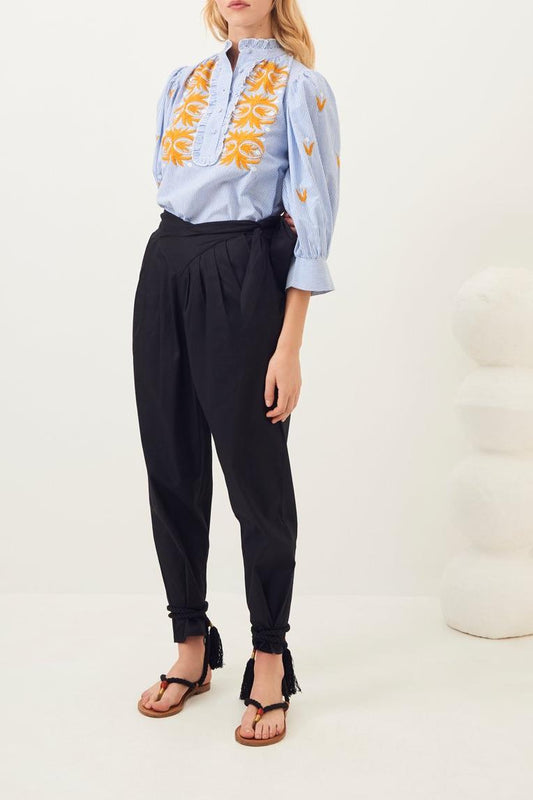 Popy Poplin Carrot Pants - Black