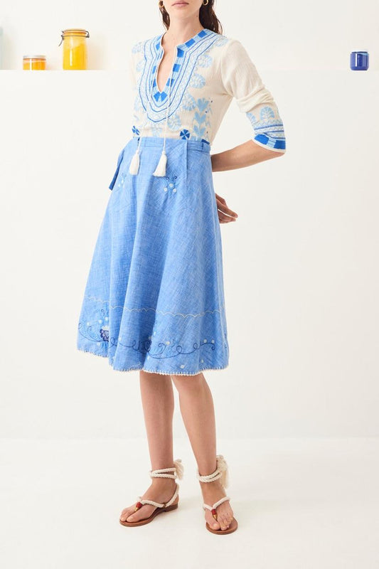 Ponye Embroidered Wraparound Skirt