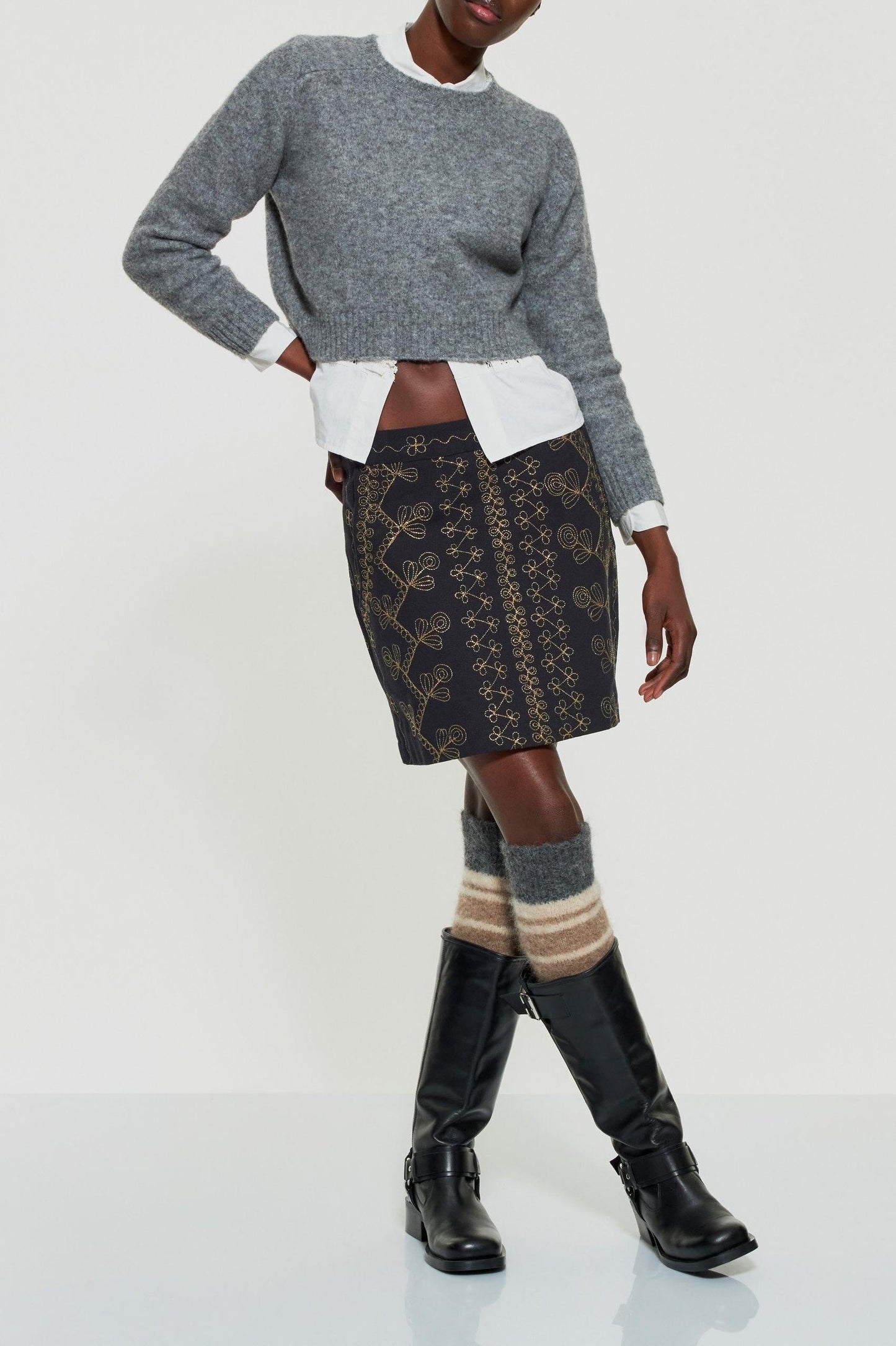 Oriane embroidered skirt