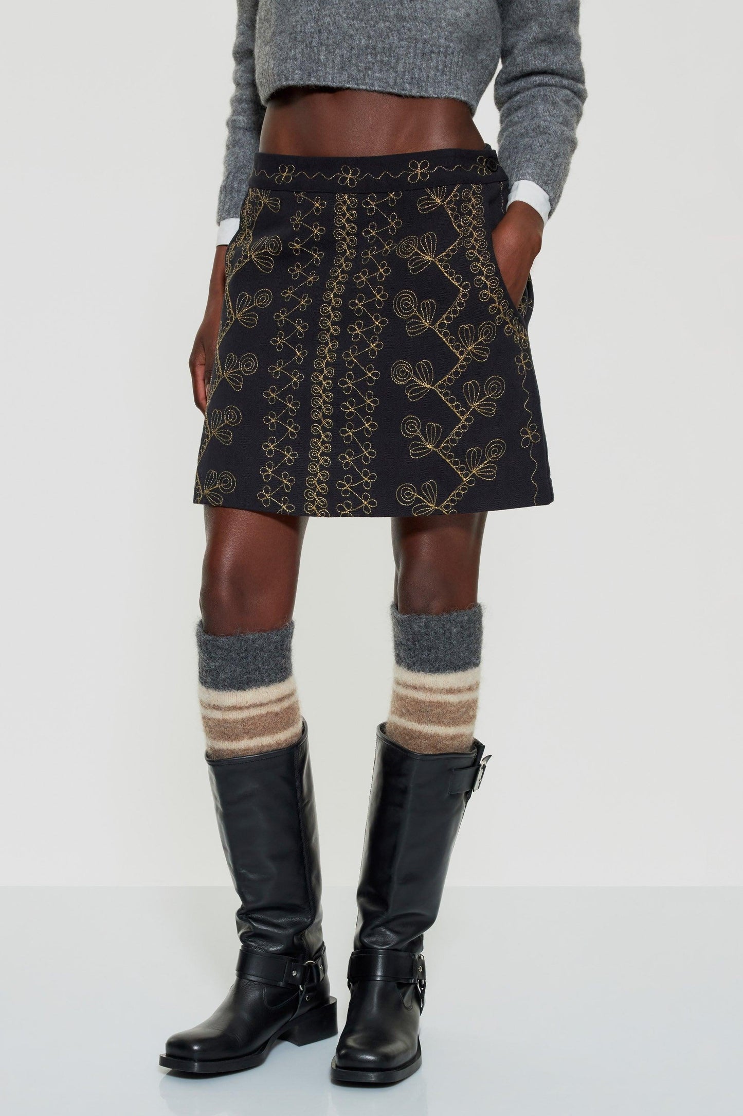 Oriane embroidered skirt