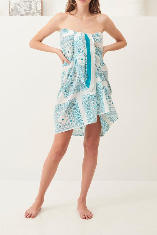 Nalii Traditional Cotton Pareo - Blue