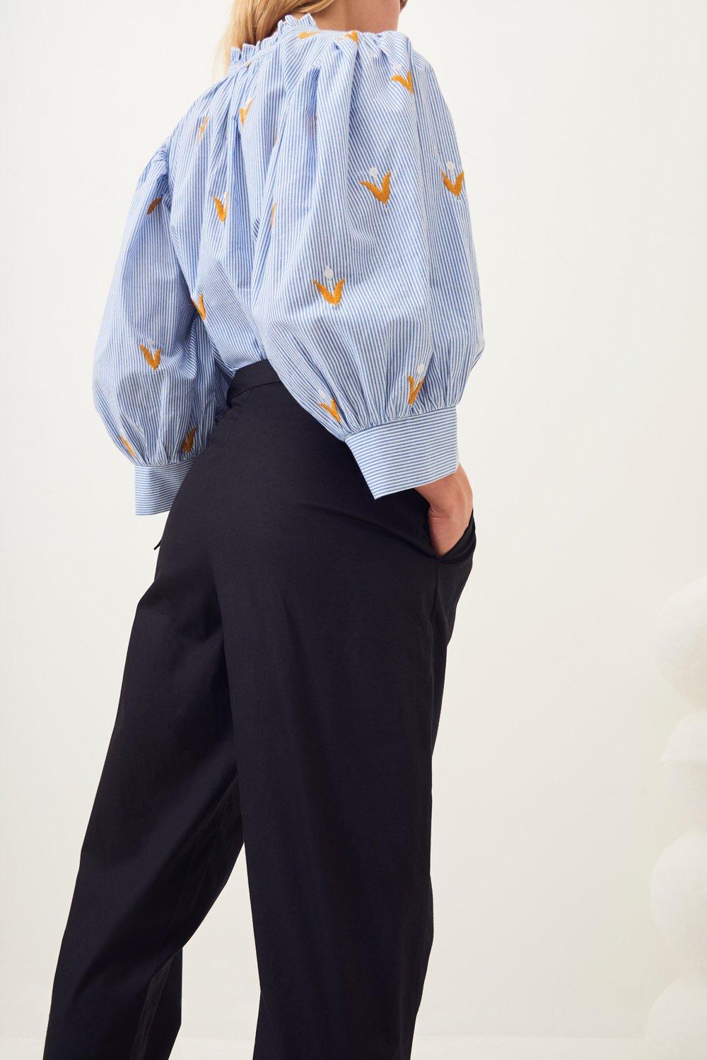 Mexica Embroidered Puffed Sleeve Blouse