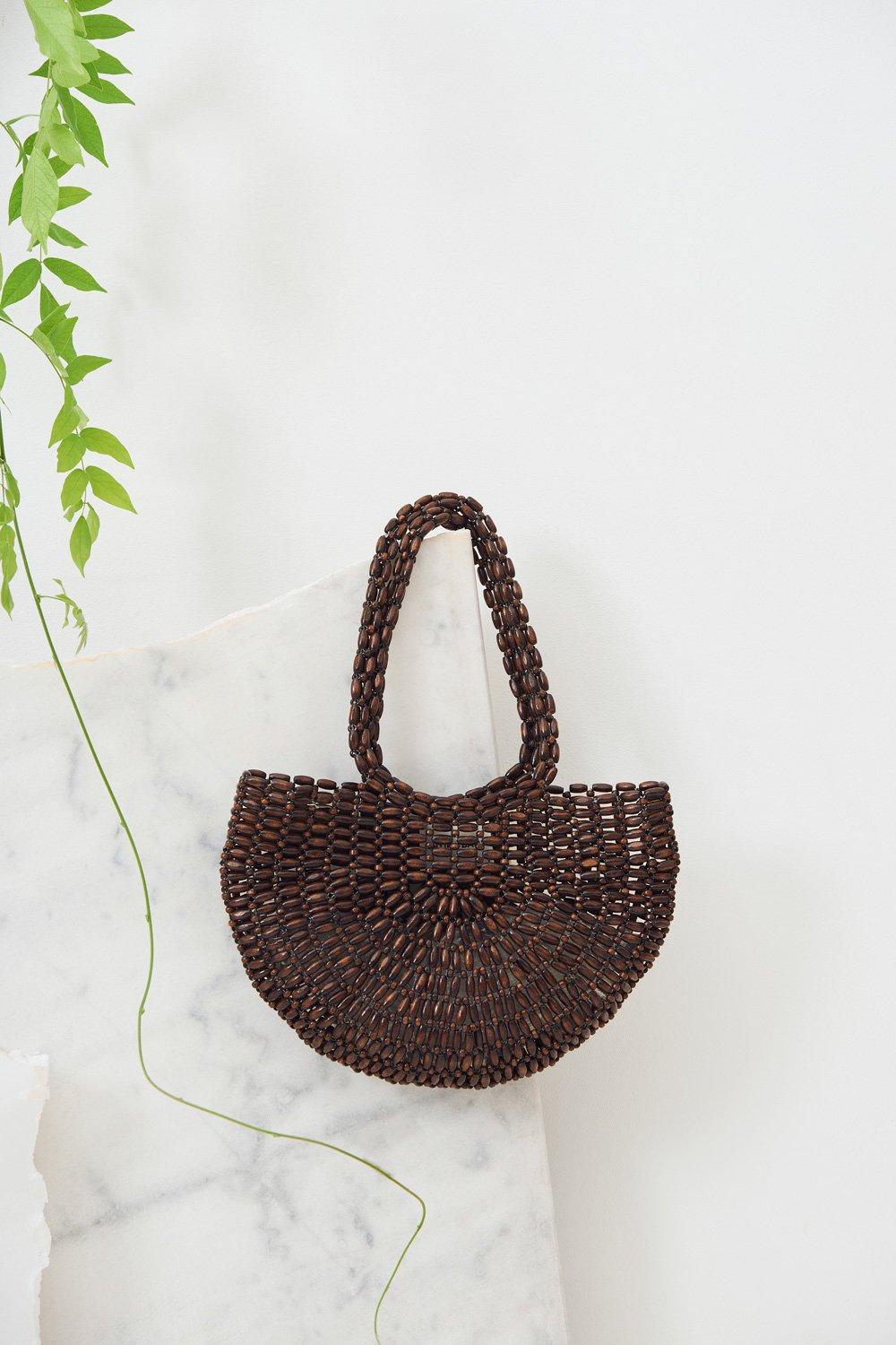 Marion Wooden-Bead Handbag