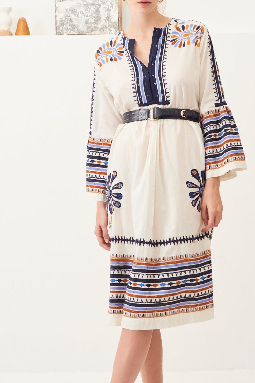 Malika Traditional Embroidered Midi Dress