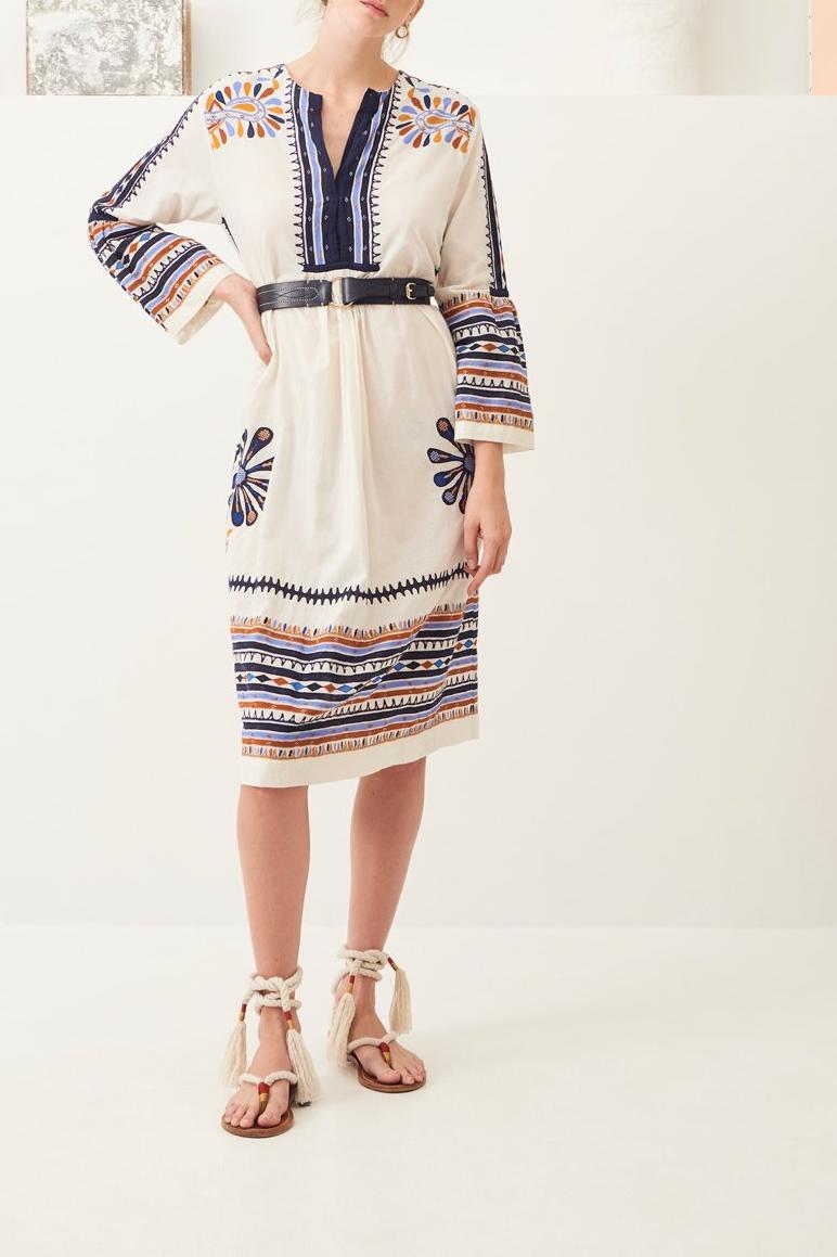 Malika Traditional Embroidered Midi Dress