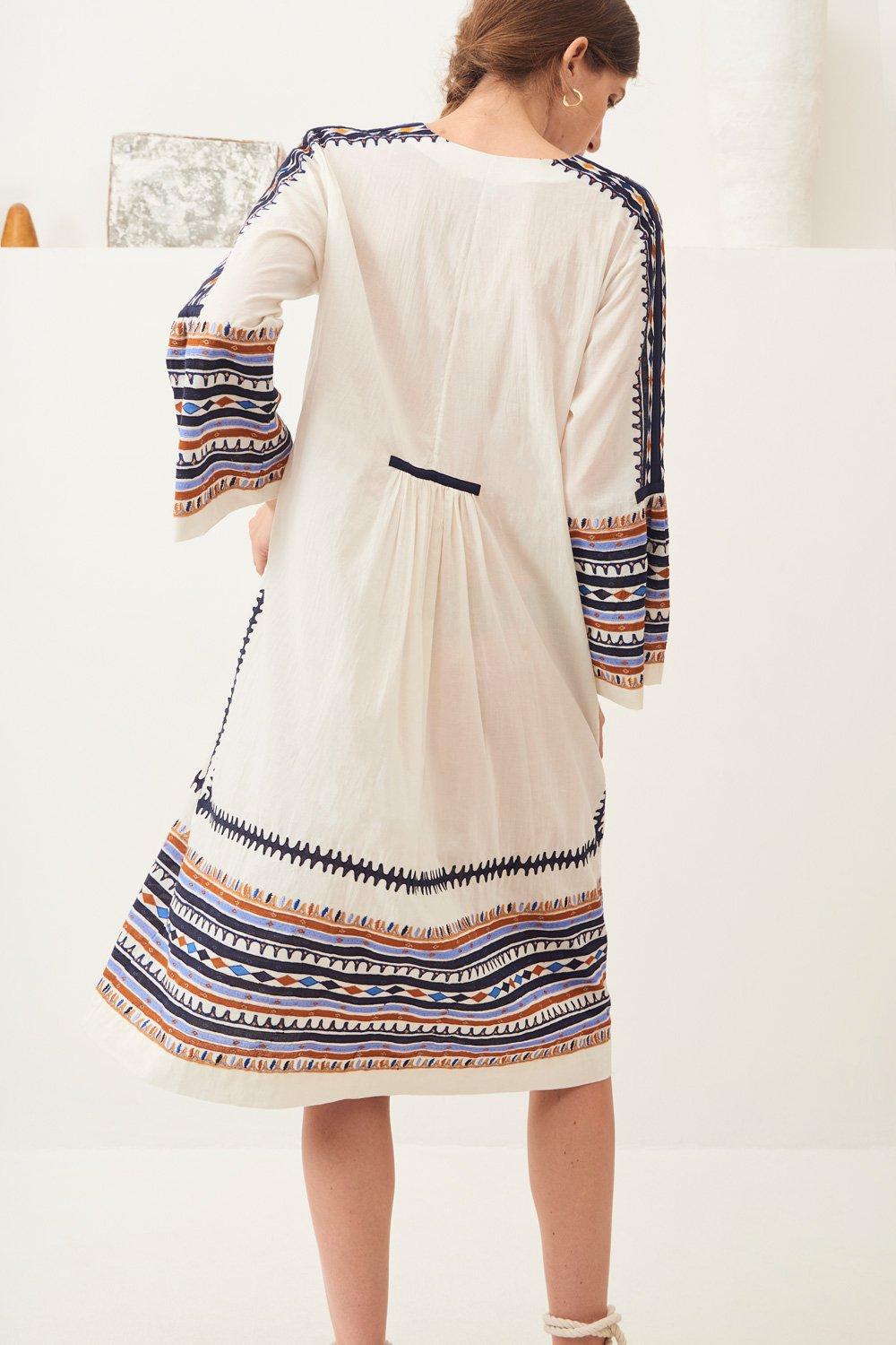 Malika Traditional Embroidered Midi Dress
