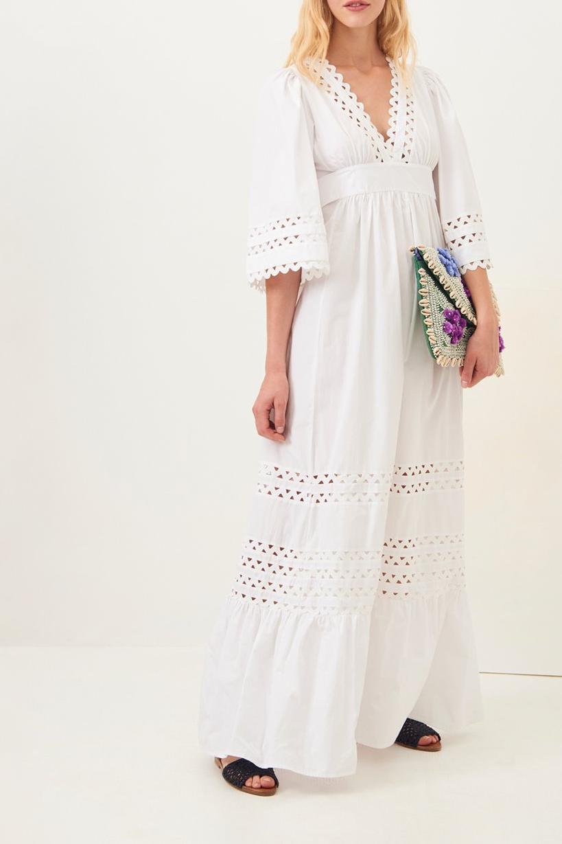 Malia Poplin Maxi Dress - White