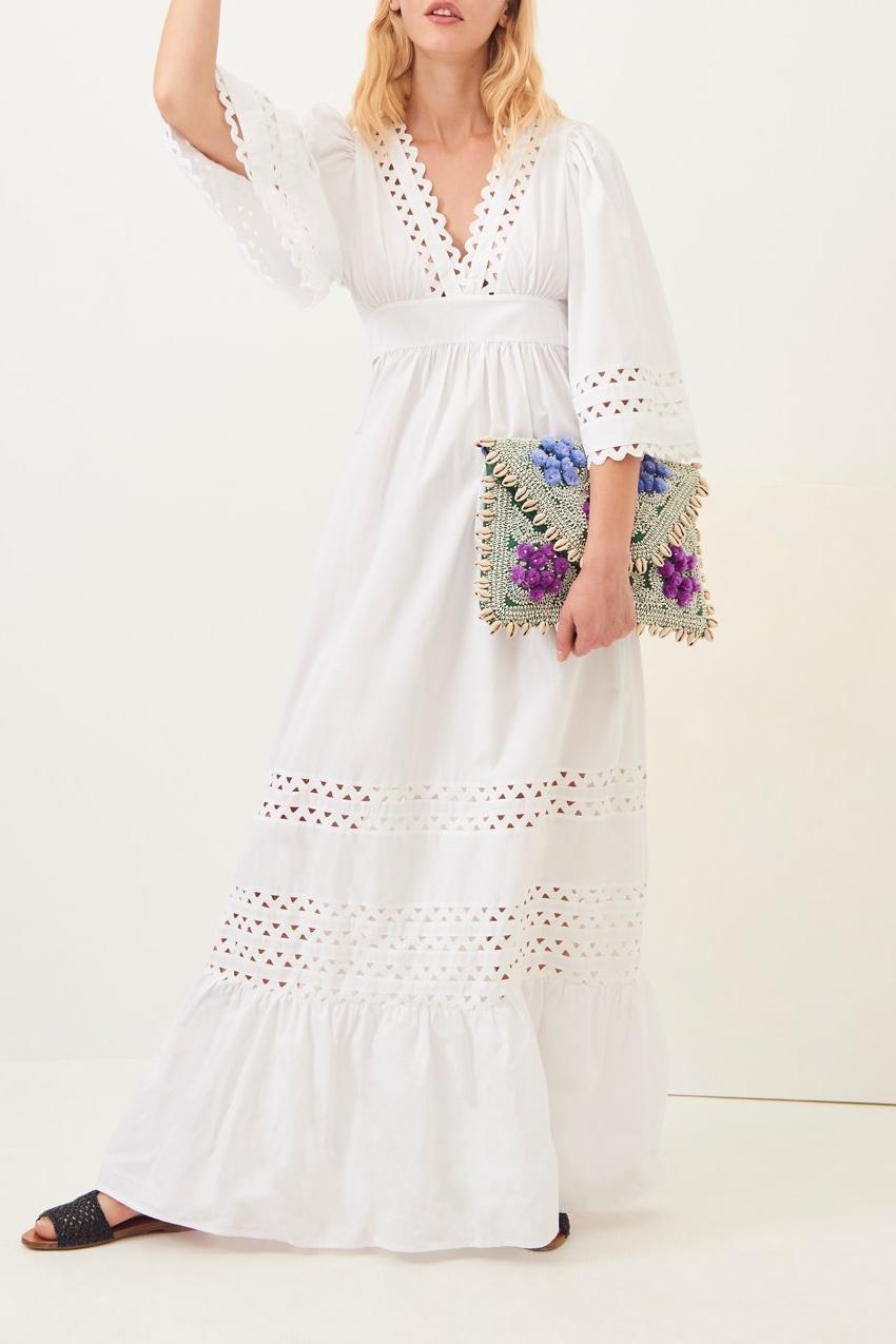 Malia Poplin Maxi Dress - White