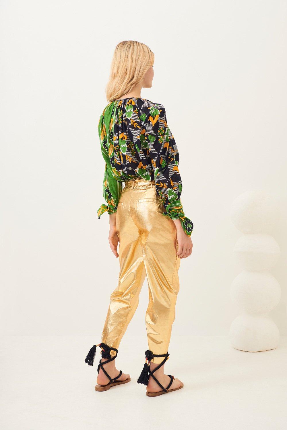 Lumi Shiny Carrot Pants - Gold