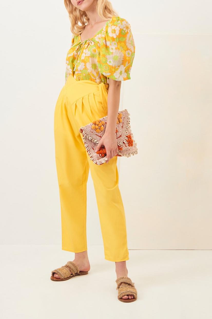 Lorette Puffed Sleeve Blouse - Yellow