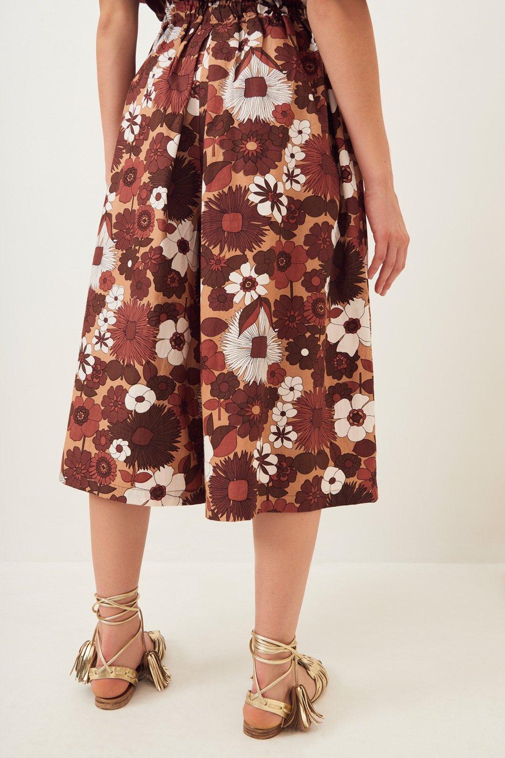 Lorette Poplin Culottes - Brown