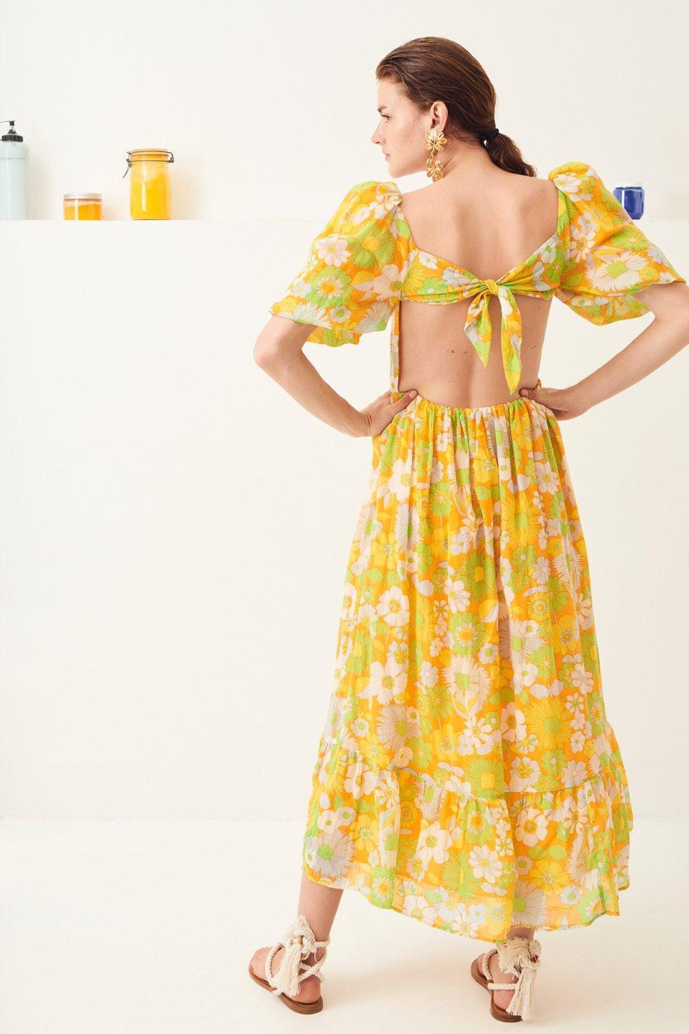 Lorette Maxi Halter Dress - Yellow