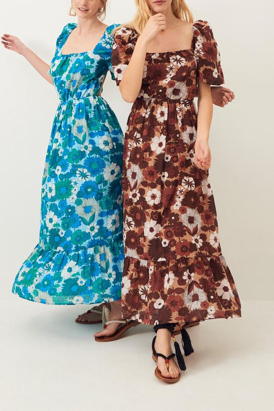 Lorette Maxi Halter Dress - Brown