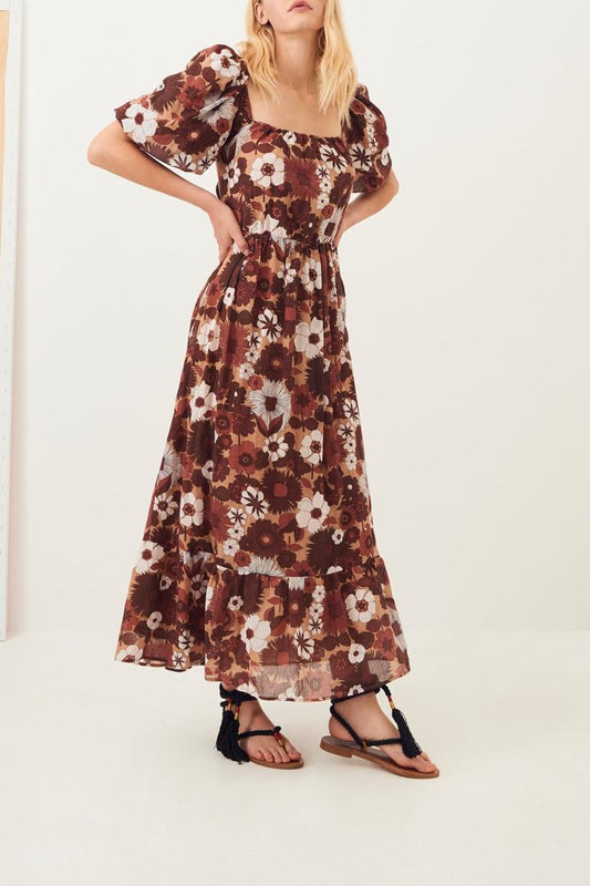 Lorette Maxi Halter Dress - Brown