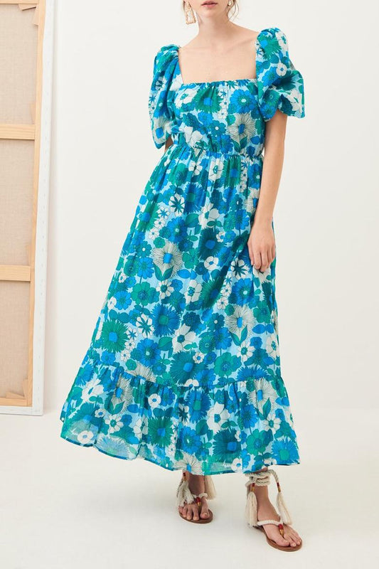 Lorette Maxi Halter Dress - Blue