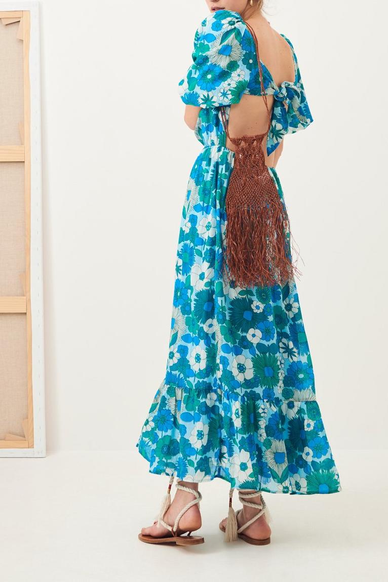 Lorette Maxi Halter Dress - Blue