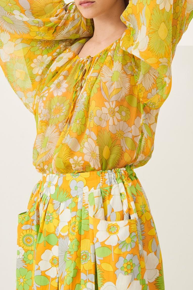 Lorette Sheer Blouse - Yellow